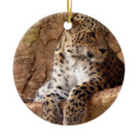 Watchful Leopard Ornament