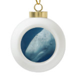 White Whale Ceramic Ball Christmas Ornament