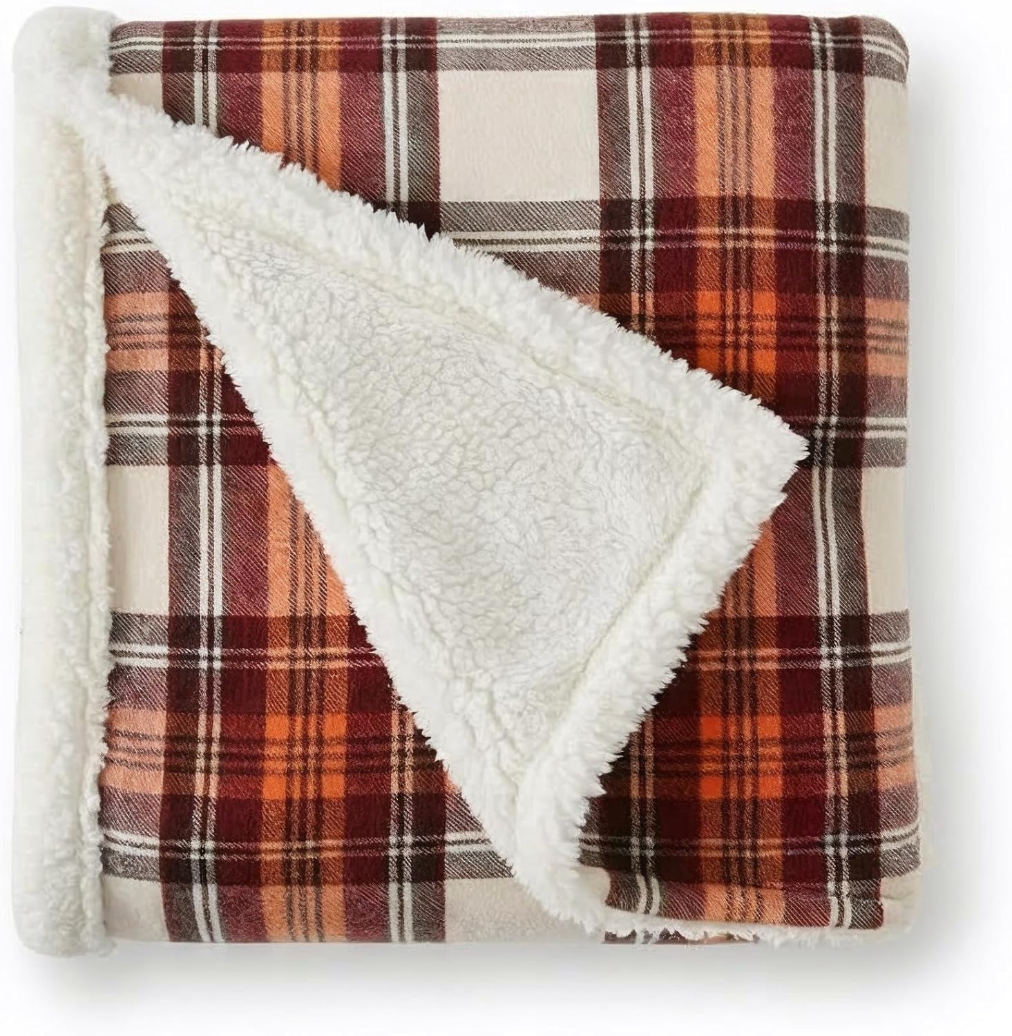 Eddie Bauer Sherpa Throw Blanket for Couch, 50x60, Plaid