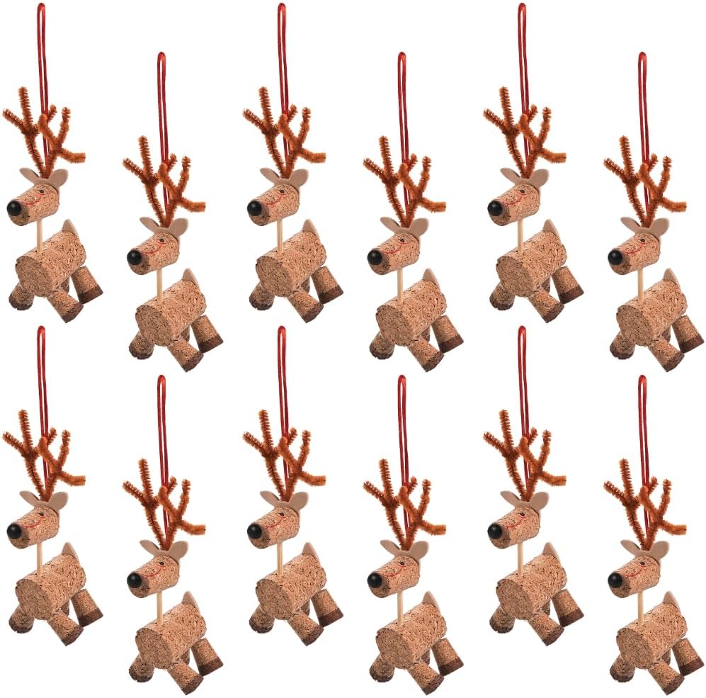 Fun Express Cork Reindeer Christmas Ornament Craft Kit, Makes 12