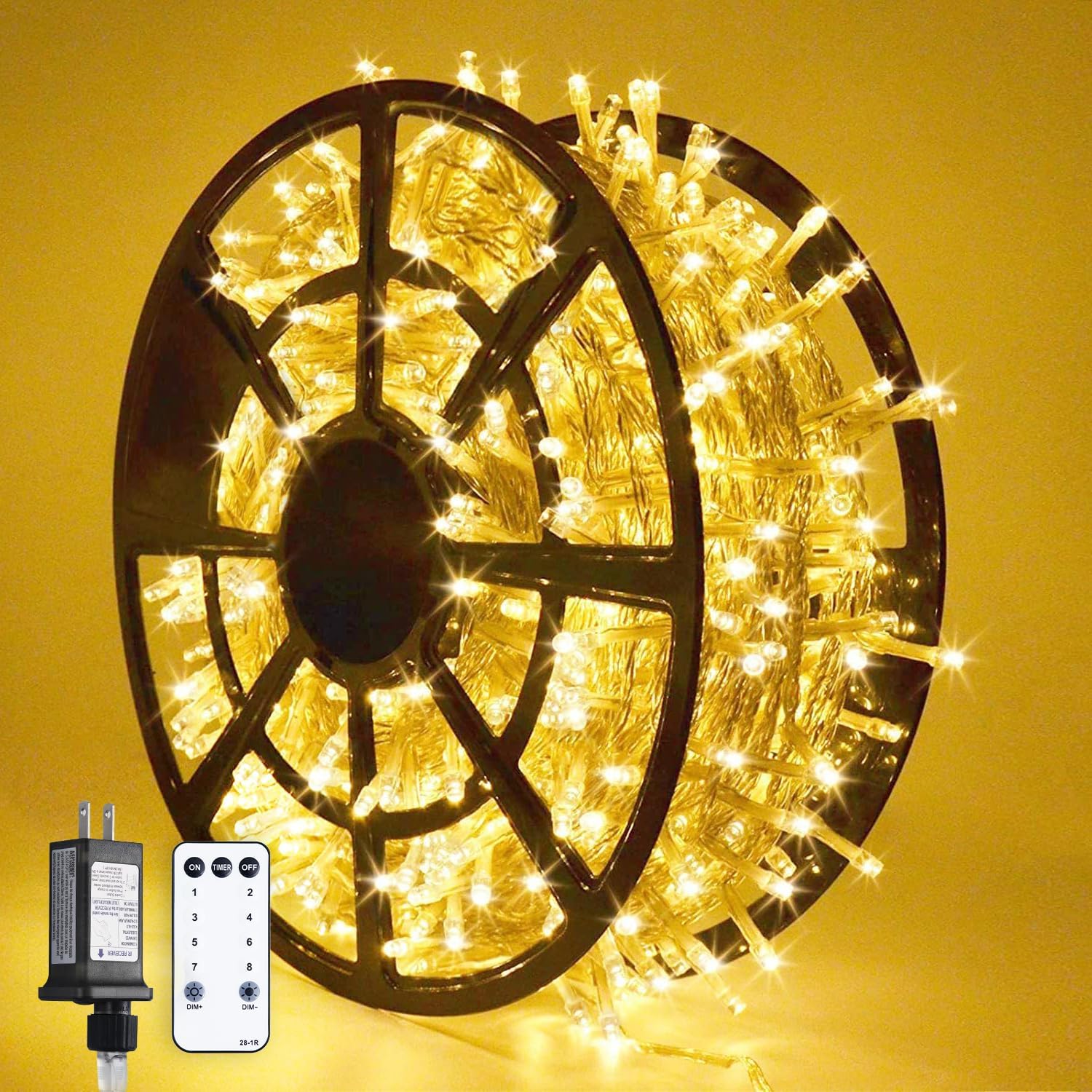 1000 LED Warm White Christmas String Lights with Remote