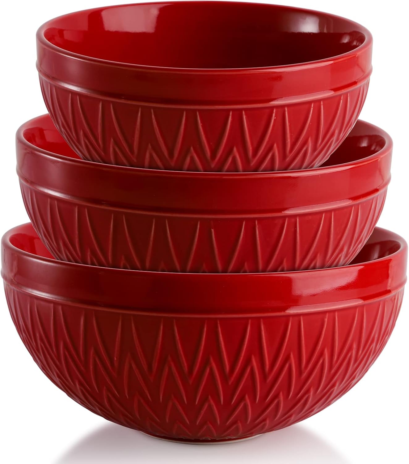 AVLA Porcelain Mixing Bowls, Deep Nesting Bowl Set