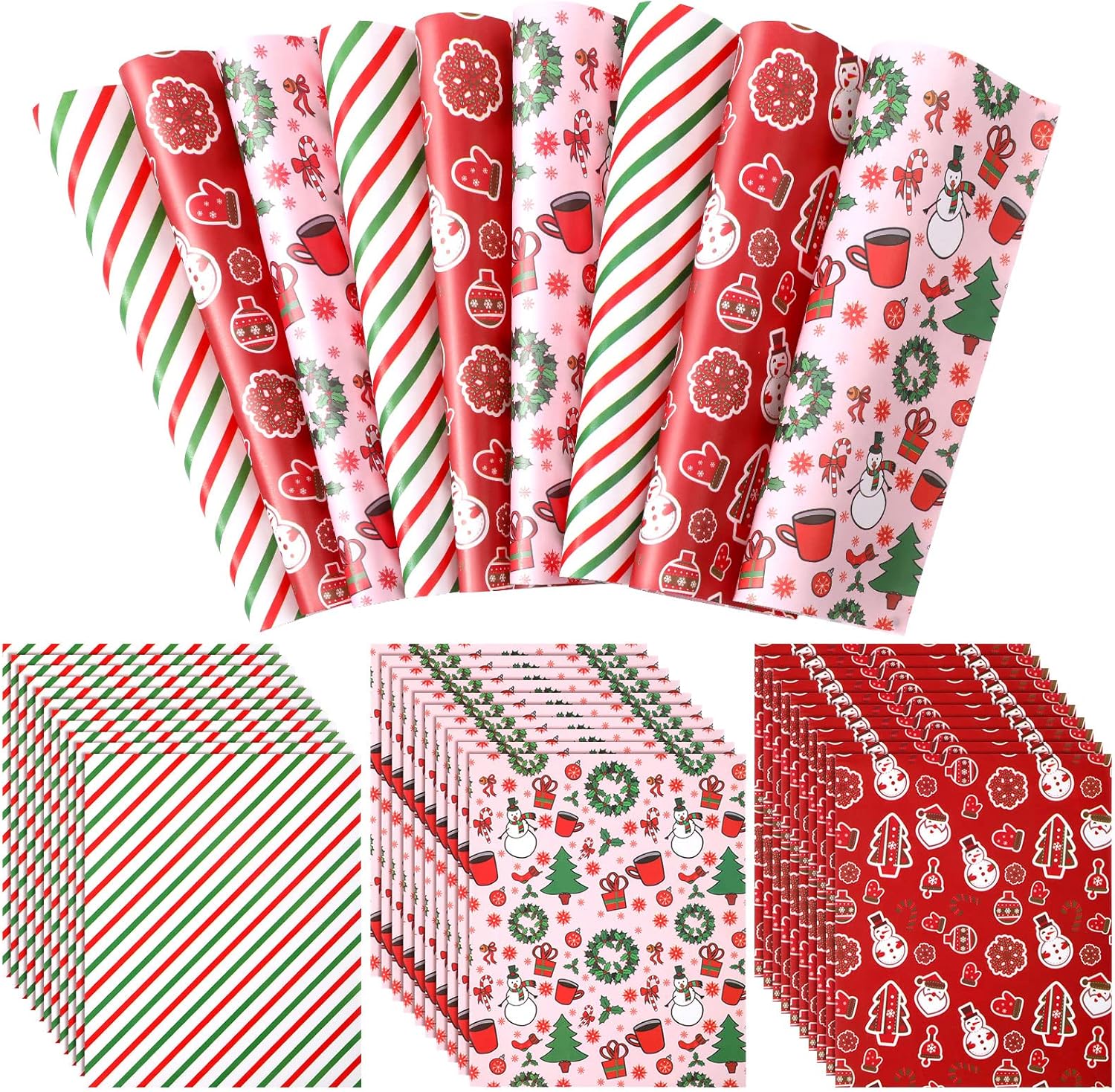 150 Pcs Christmas Wax Paper Sheets for Food Wrapping
