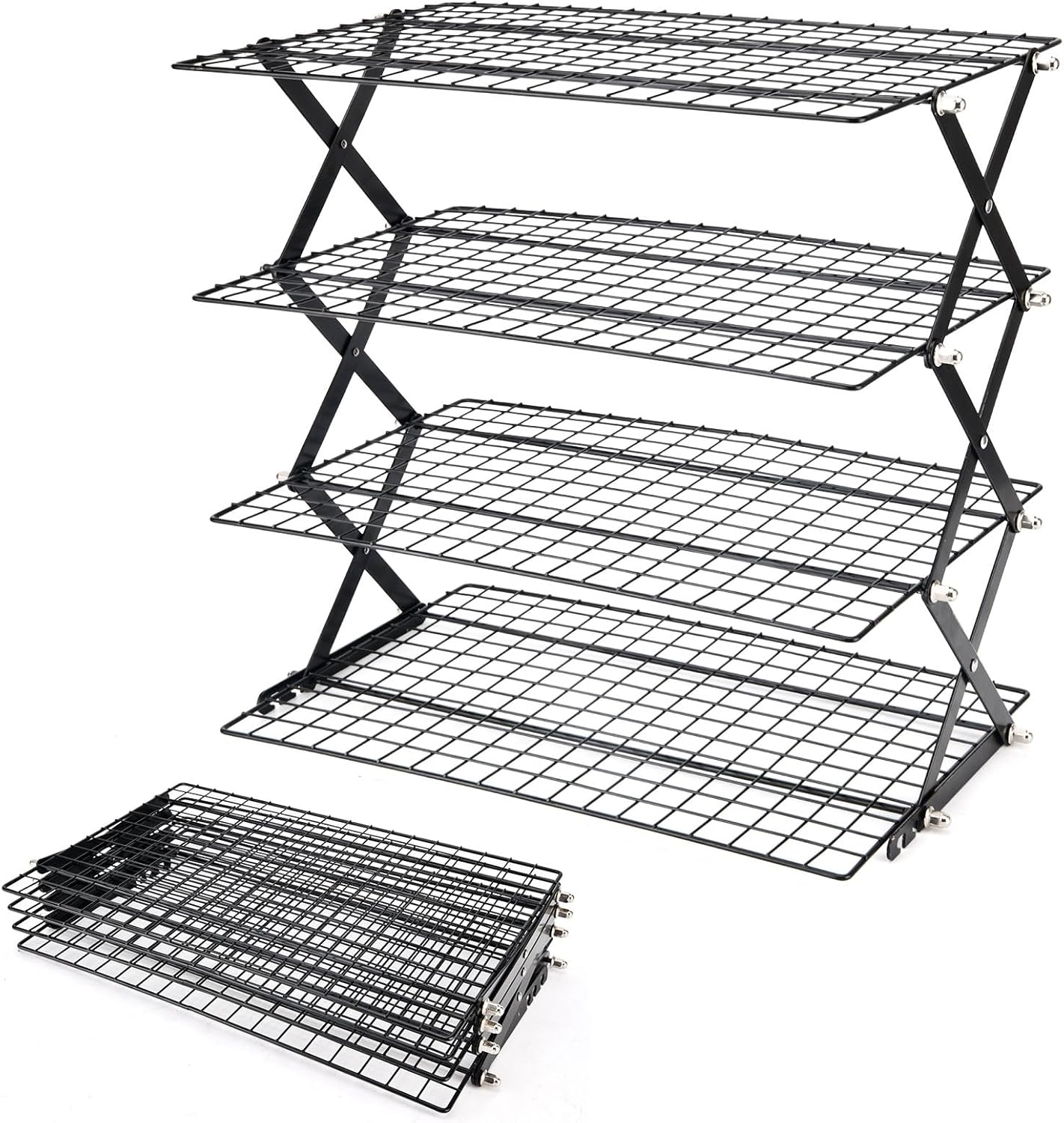 2/3/4-Tier Collapsible Cooling Rack for Baking, Folding Cooling Grid