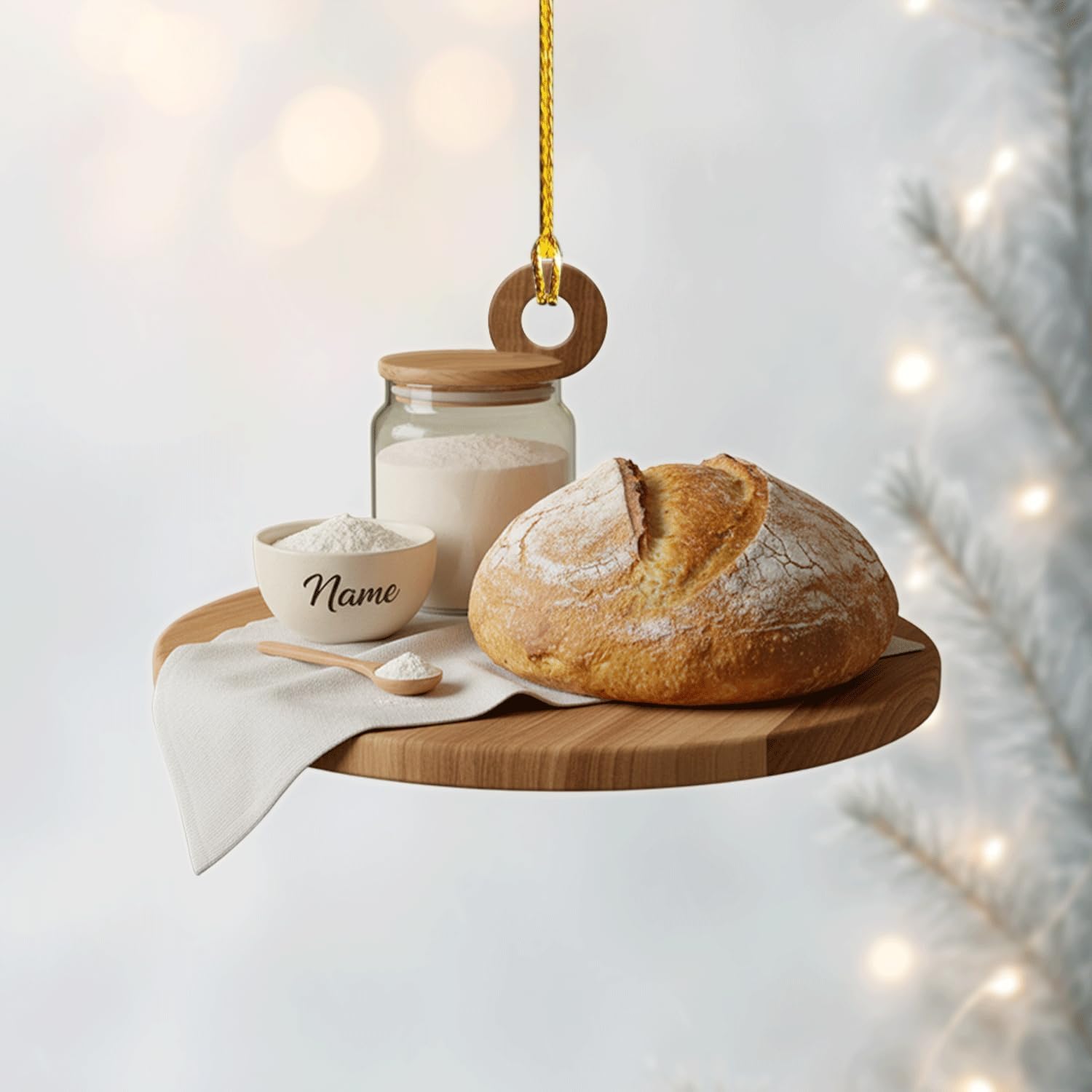 Sourdough Bread Ornament, Personalized Baking Ornament Keepsake Gift