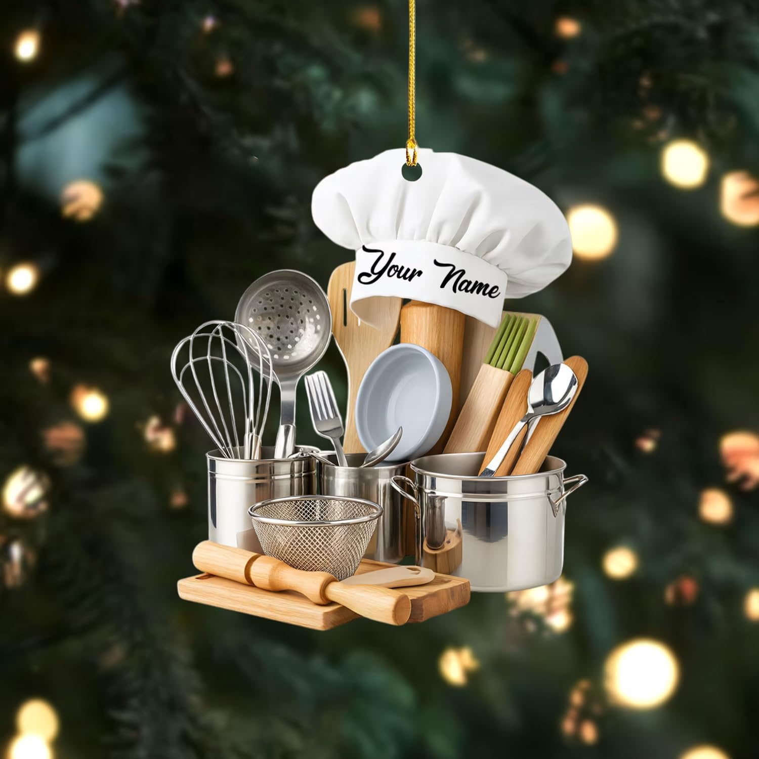 Custom Kitchen Utensil Ornament for Christmas Tree, Gift for Bakers & Cooks