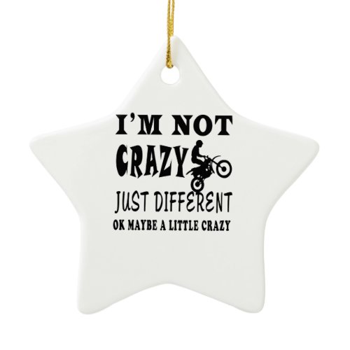 A Little Crazy for Motocross Ceramic Ornament