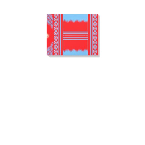 A striking pattern of red and blue, elegantly fram canvas print
