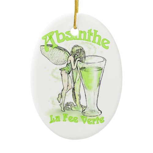 Absinthe La Fee Verte Fairy With Glass Ceramic Ornament