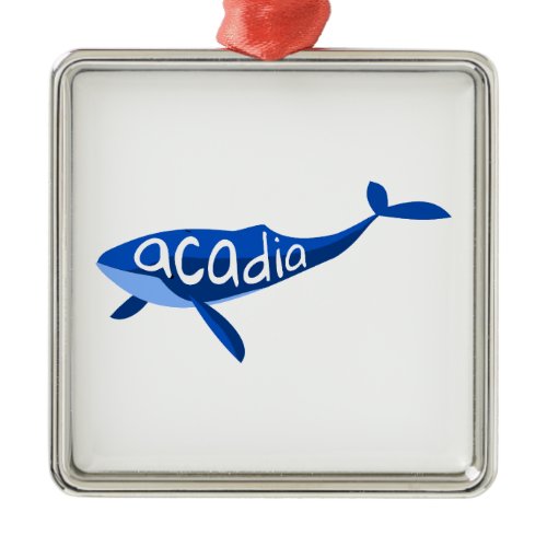 Acadia National Park Maine Whale Metal Ornament