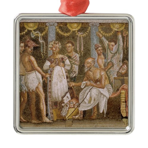 Actors rehearsing for a Satyr play, c.62-79 AD Metal Ornament