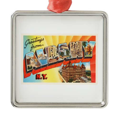 Albany New York NY Old Vintage Travel Souvenir Metal Ornament