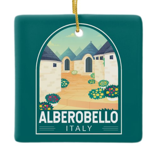 Alberobello Italy  Travel Art Vintage Ceramic Ornament