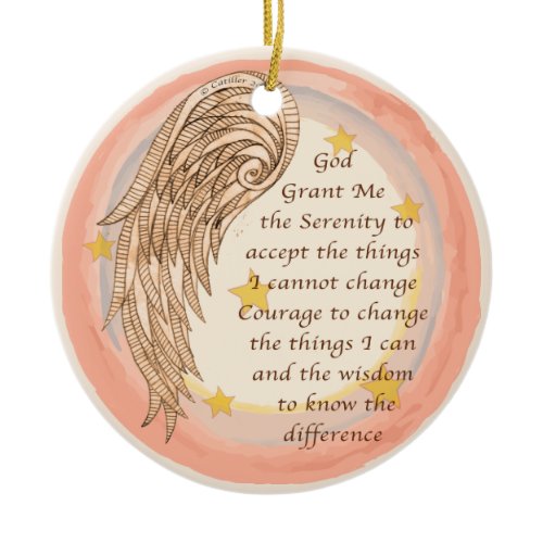 Angel Serenity Prayer Ceramic Ornament
