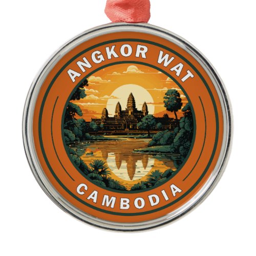 Angkor Wat Cambodia Travel Art Badge Metal Ornament
