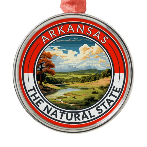 Arkansas Travel Art Badge Metal Ornament