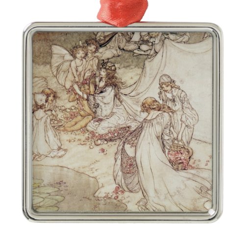 Arthur Rackham | Illustration for a Fairy Tale, Fa Metal Ornament