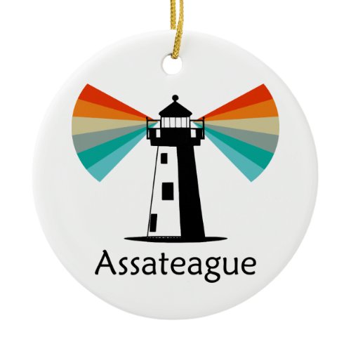 Assateague Virginia Lighthouse Rainbow Ceramic Ornament