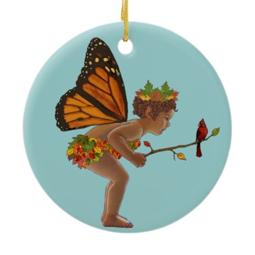 Autumn Fairy Ceramic Ornament