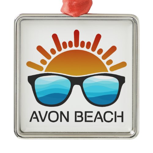 Avon Beach North Carolina Sunglasses Metal Ornament
