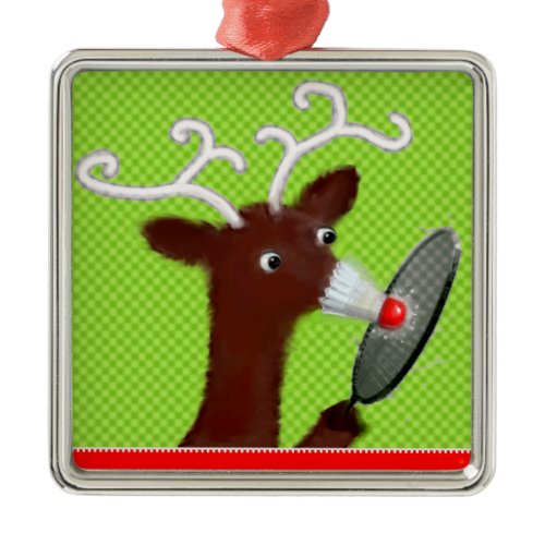Badminton Christmas Collectible Metal Ornament