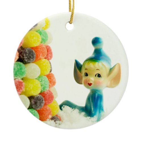 Belle the Pixie Elf Ceramic Ornament