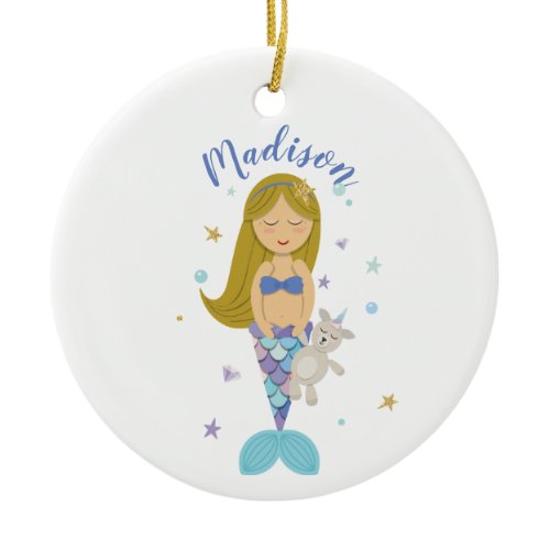Blonde Little Mermaid Ornament