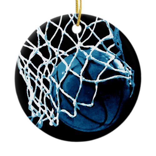 Blue Basketball Ceramic Ornament