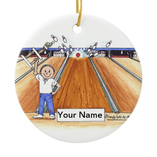 Bowling - Male Ceramic Ornament