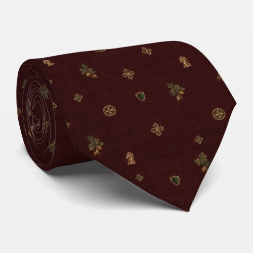 Burgundy Heritage Heraldic Pattern Neck Tie