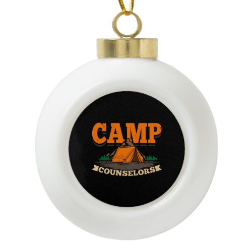 Camping - Camp Counselor Ceramic Ball Christmas Ornament