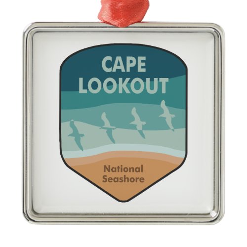 Cape Lookout National Seashore Seagulls Metal Ornament