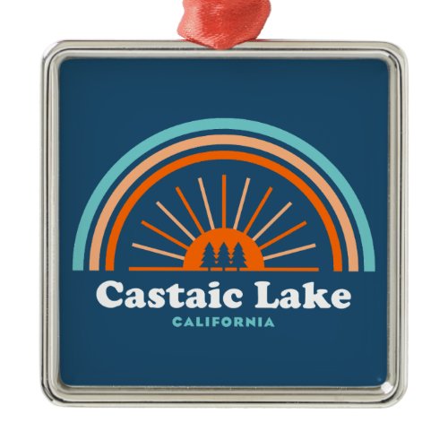 Castaic Lake California Rainbow Metal Ornament
