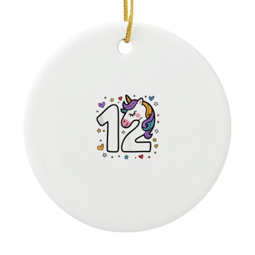 Celebrate Happy 12 Year's Birthday Party For Girl  Ceramic Ornament