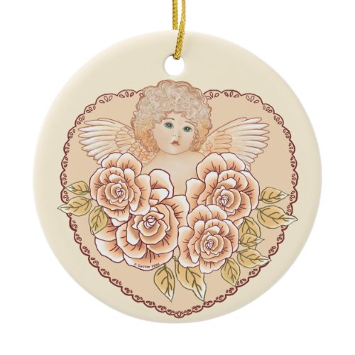 Cherub Angel Heart custom ornament