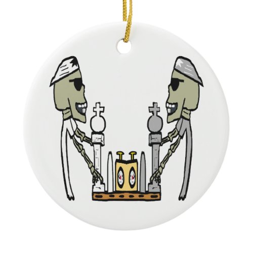 Chess Playing Ceramic Ornament