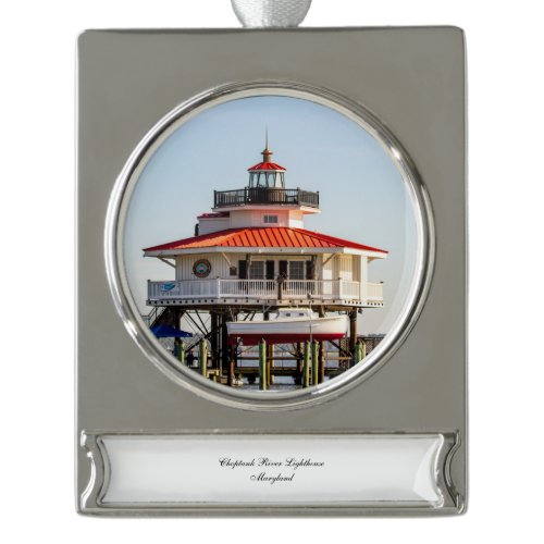Choptank River Lighthouse Silver Plated Banner Ornament