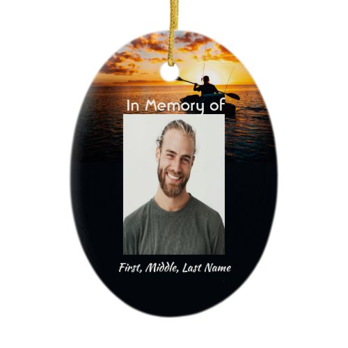 Christian Memorial Pocket Card Kayaking Sport  Ceramic Ornament