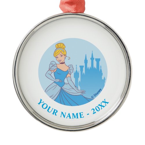 Cinderella &amp; Castle Graphic Metal Ornament