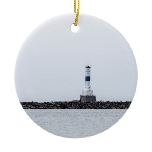 Conneaut West Breakwater Lighthouse Ceramic Ornament