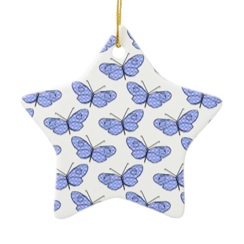 Cosmic Butterfly Pattern Ceramic Ornament
