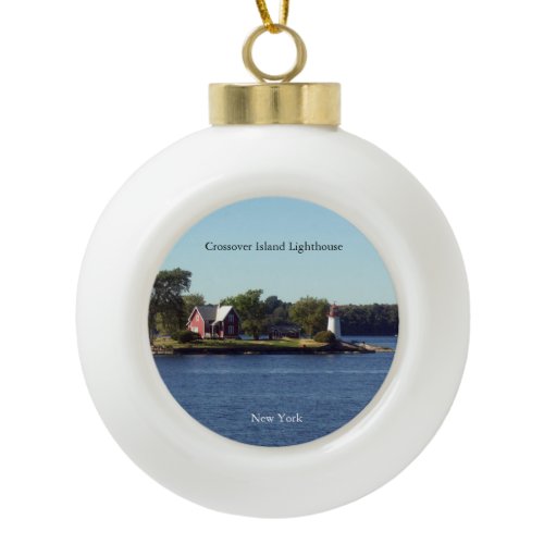Crossover Island Lighthouse Ceramic Ball Christmas Ornament