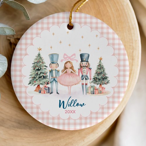 Cute Nutcracker festive ballerina holiday keepsake Ceramic Ornament