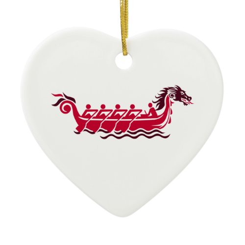 Dragon boat ceramic ornament