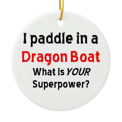 dragon boat paddle ceramic ornament
