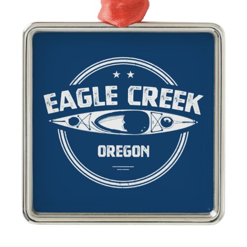 Eagle Creek Oregon Kayaking Metal Ornament