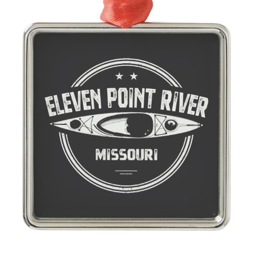 Eleven Point River Missouri Kayaking Metal Ornament