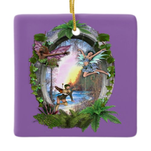 Fairy Kingdom  Ceramic Ornament