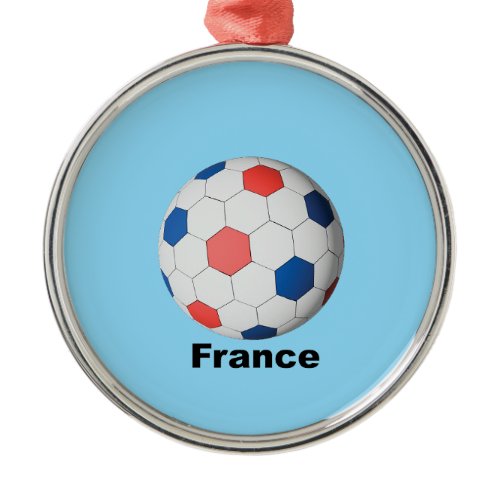 France Soccer Metal Ornament