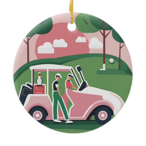 Golf Cart Graphic Ornament - Free Personalization
